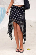 Polka Dot Wrap Tie Midi Skirt image 1