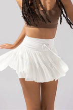 Mesh High Waist Lace Pleated Mini Skirt image 2