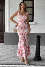 Pink Floral Sweet Girly Cami Maxi Dress image 3