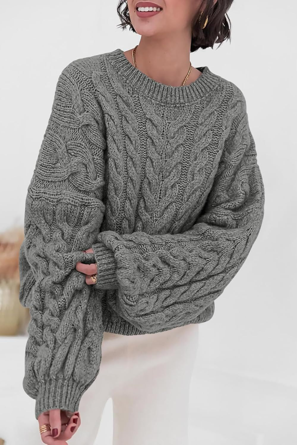 Vintage Chunky Knit Cable Sweater image 11