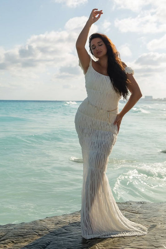 Textured Ruched Bodycon Maxi Dress image 3