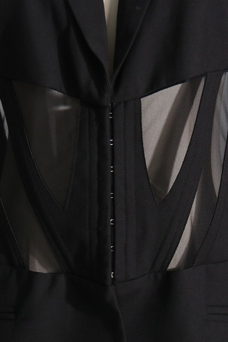 Stylish V-neck Sexy Sheer Mesh Blazer image 5
