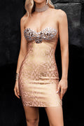 Metallic Glitter Strapless Bodycon Party Dress image 1