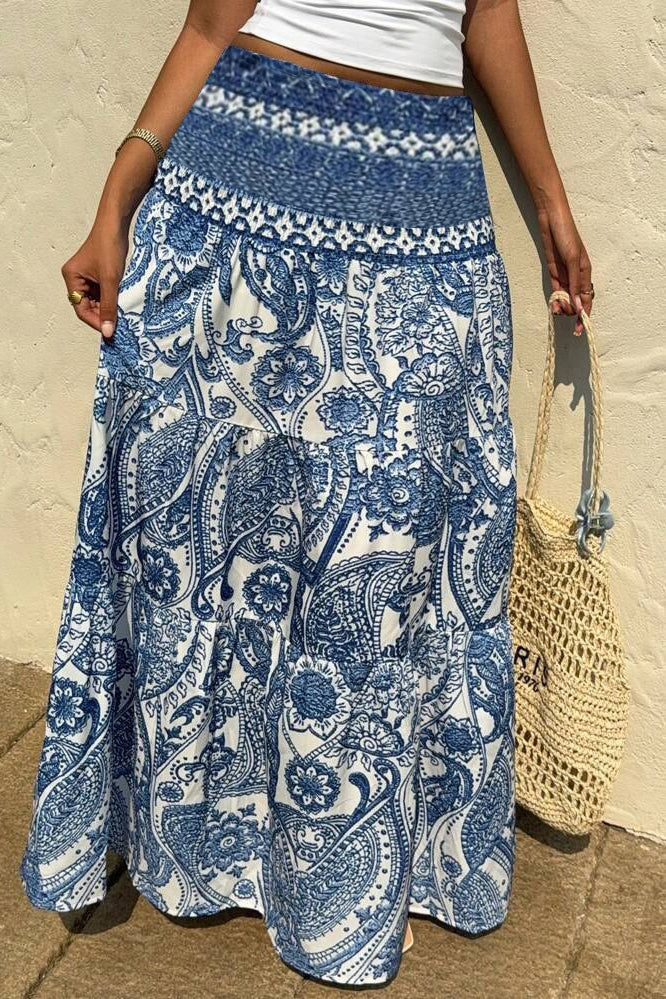 Casual Boho Printed Long Skirt image 1