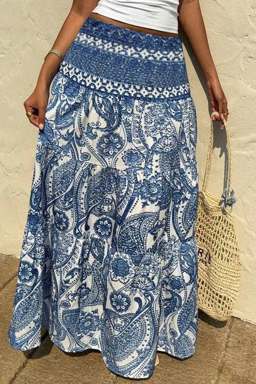 Casual Boho Printed Long Skirt image 1