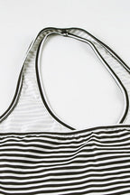 Casual Striped Halter Cuff Hem Two Piece Set image 6