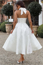 Jacquard Halter V-Neck Party Dress image 5
