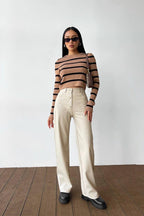 Leather Patchwork Casual Pants image 7