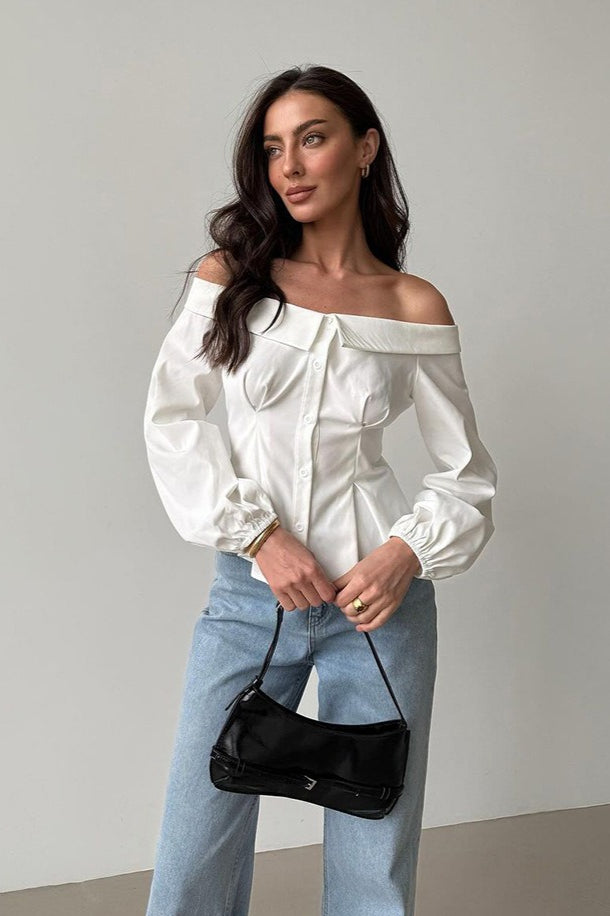 Vintage Off Shoulder Blouse image 4