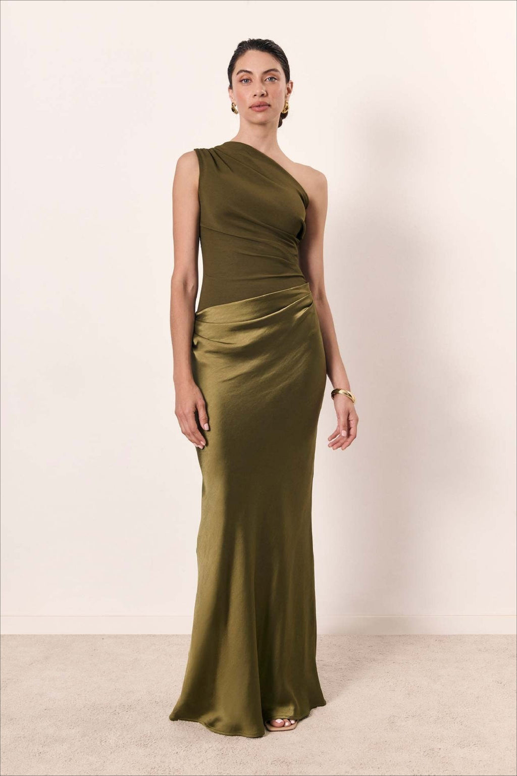 Solid Asymmetric Neckline Sleeveless Formal Dress image 10