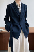 Fashionable Draped Apple Collar Blazer image 1