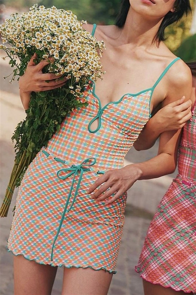 Retro Sweet Plaid Two Piece Swim Set image 8