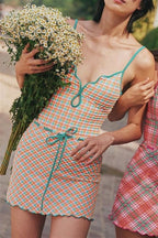Retro Sweet Plaid Two Piece Swim Set image 8