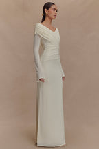 V-Neck Ruched Maxi Boho Dress image 2