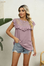 Florence Lace Flutter Blouse styled for Avrienne
