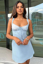 Backless Lace Panel A-line Cocktail Dress image 11