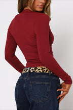 Chic Solid V Neck Lace Slim Blouse image 15