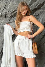 Ruffled Loose Casual Long Sleeve Three Piece Set image 8