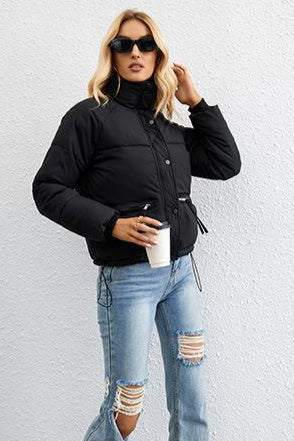Short Stand Collar Puffer Coat image 19