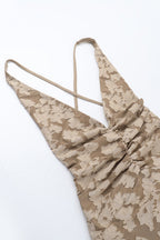 Jacquard V-Neck Backless Cami Maxi Dress image 5