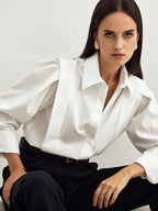 Structured Square Shoulder Panelled Blouse image 3