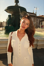 Elegant Tweed Knit Long Sleeve Midi Dress image 3