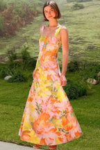 Floral Print Sleeveless Holiday Flowy Maxi Dress image 1