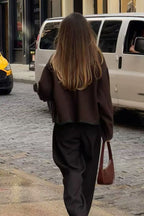 Wool Blend Colorblock Casual Coat image 3