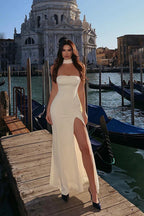 Strapless Bodycon Split Maxi Dress image 1
