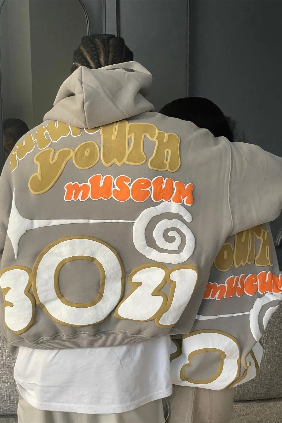 Oversized Letter Puff Print Hoodie image 4