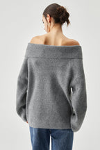 Off Shoulder Knit Pullover Sweater image 6