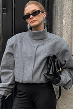 Trendy Grey Wool Short Coat image 1