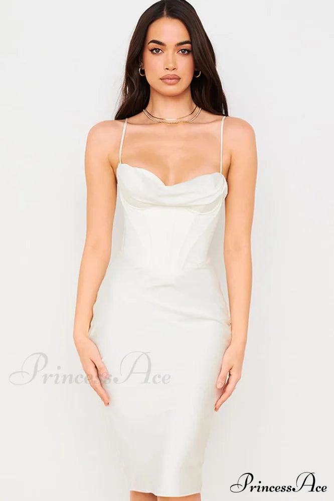 Absolute Elegance Satin Charming Corset Midi Dress image 16