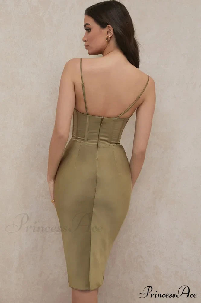 Absolute Elegance Satin Charming Corset Midi Dress image 7