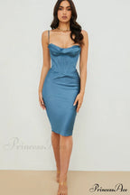 Absolute Elegance Satin Charming Corset Midi Dress image 33