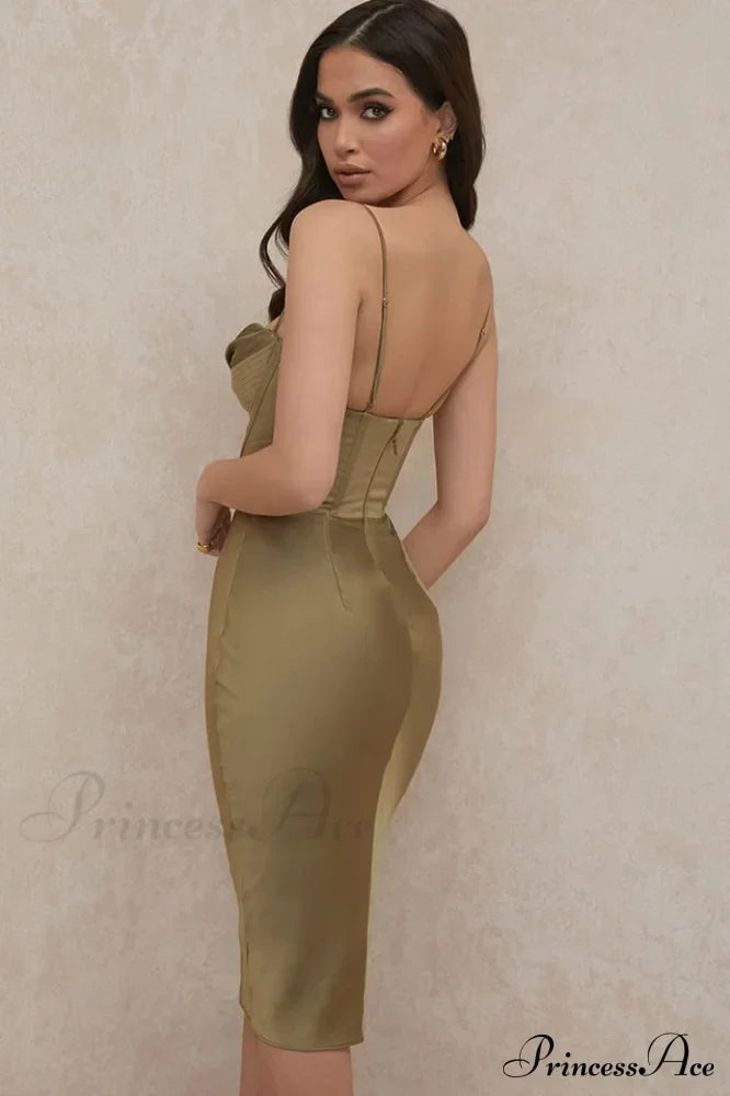 Absolute Elegance Satin Charming Corset Midi Dress image 6