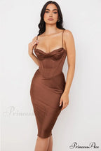 Absolute Elegance Satin Charming Corset Midi Dress image 24
