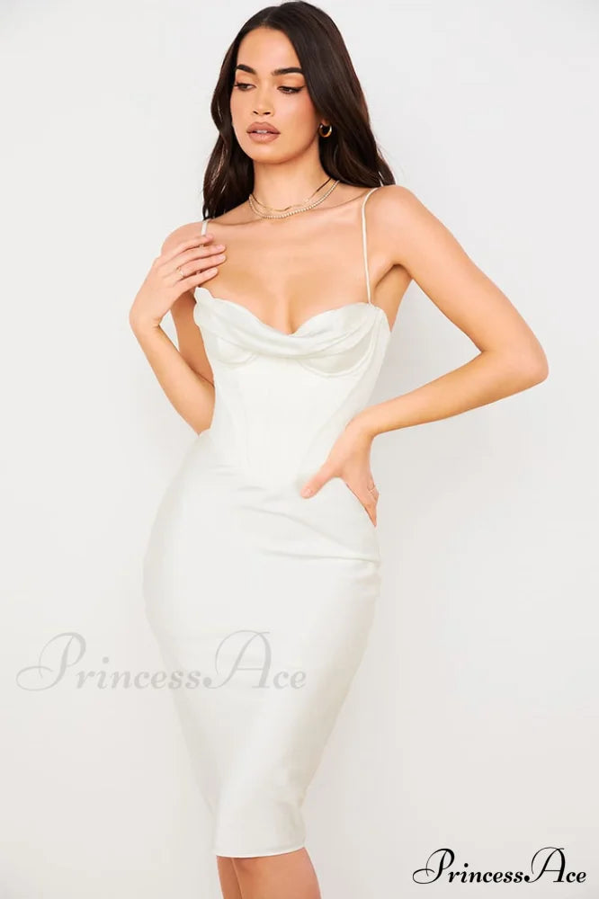 Absolute Elegance Satin Charming Corset Midi Dress image 17