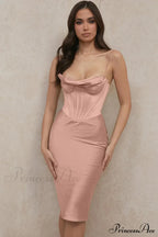 Absolute Elegance Satin Charming Corset Midi Dress image 34