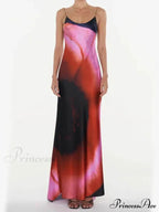 Abstract Floral Stylish Halter Maxi Dress image 3