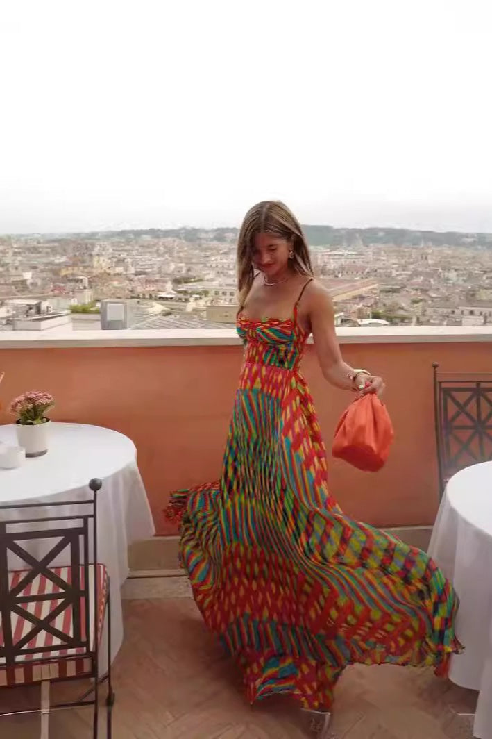 Printed Cami Vacation Maxi Boho Dress image 2