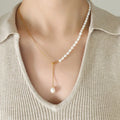Tessa Pearl Necklace styled for Avrienne