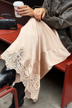 Elegant Lace Trim A Line Skirt image 5