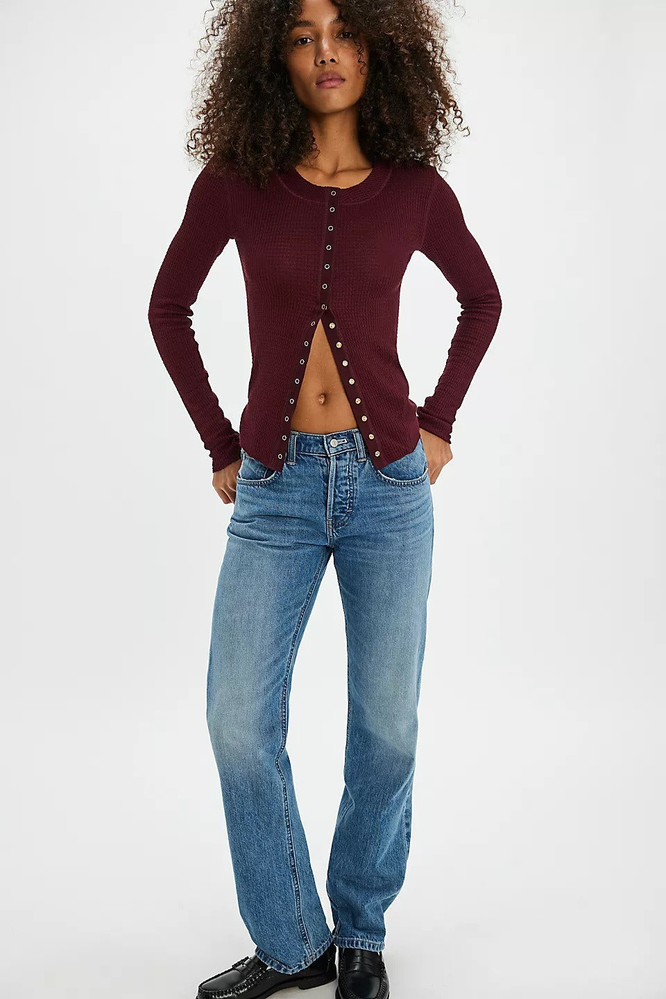 Solid Single-Button Fitted Long-Sleeve Knit Cardigan image 15