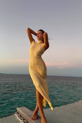 Elegant Ribbed Knit Maxi Dress image 1