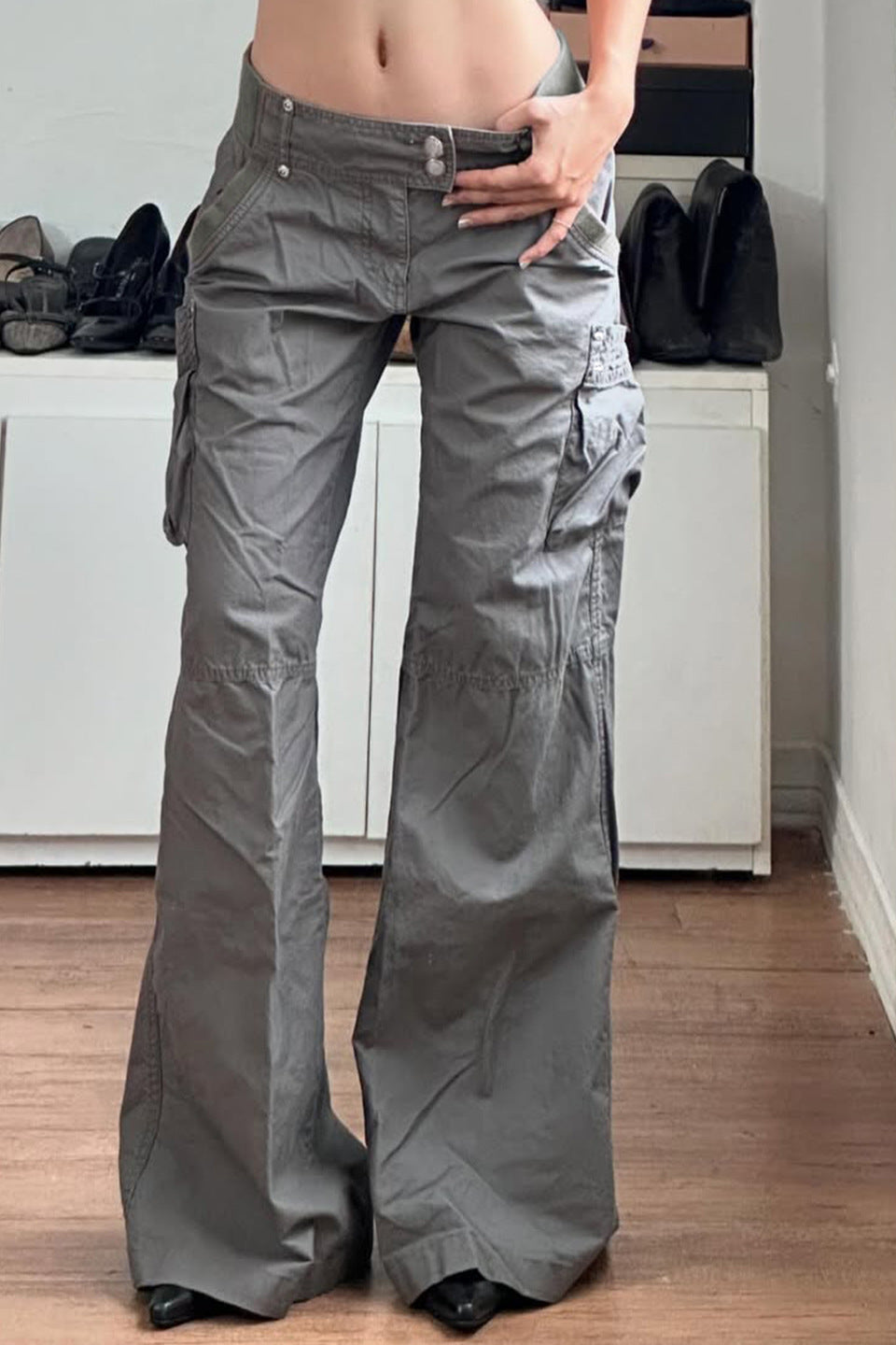 Vintage Gray Loose-Fit Cargo Pant image 2