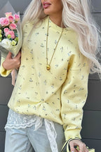 Floral Knit Loose Pullover Blouse image 4