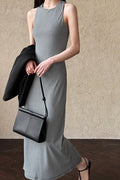 Sleeveless Checkered Bodycon Maxi Dress image 4