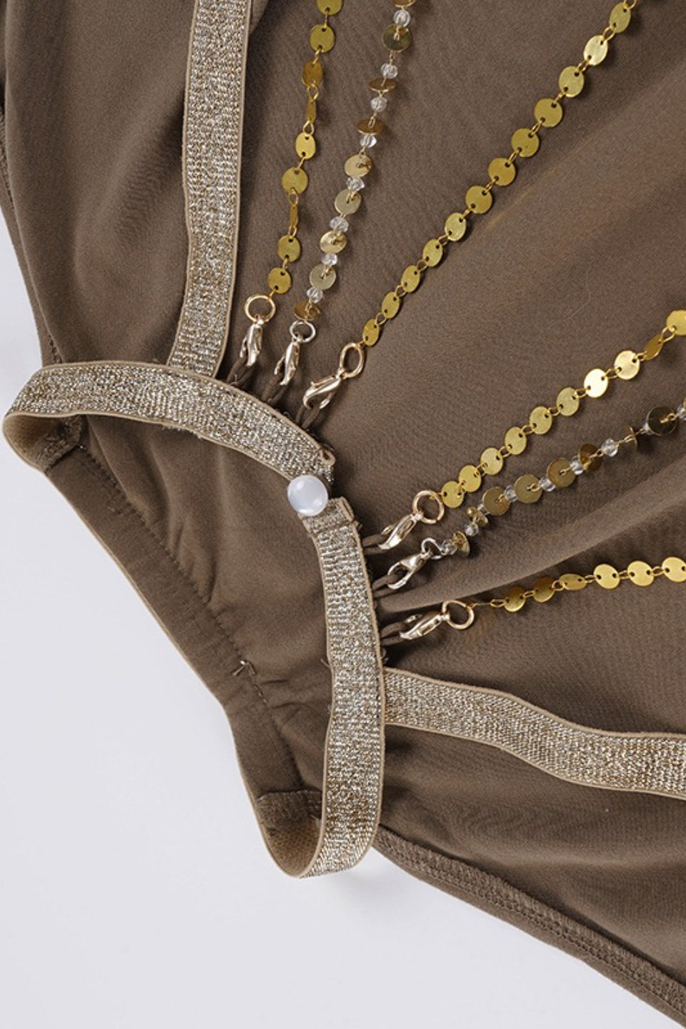 Backless Chain Bodycon Batwing Sleeve Mini Dress image 5