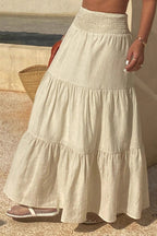 Chic Solid Asymmetric Drape Midi Skirt image 4